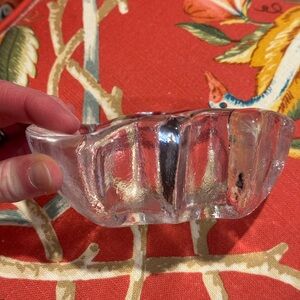 Simon Pearce Vermont Glass Evergreen Christmas Tree Dish